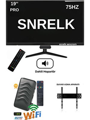 Snrelk 19'' 49 Ekran Pro Dahili Hoparlör (Dahili Wifi) Uydu Alıcısı Full Set Tv Monitör