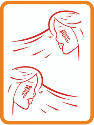 Ağlayan Kadın Ticari Araçlar Sağ-Sol 2 Adet Takım Oto Sticker 30X20 cm Kırmızı