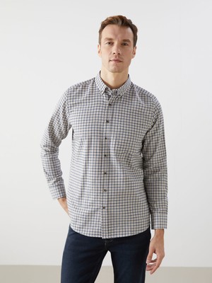 Lc Waikiki Yeni Sezon Regular Fit Uzun Kollu Ekose Gabardin Erkek Gömlek