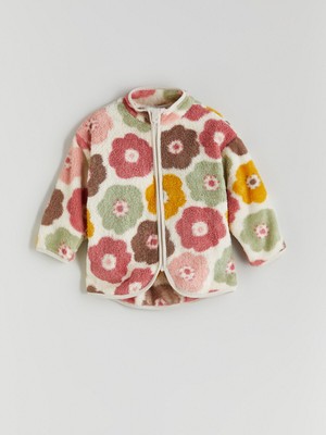 Lc Waikiki Yeni Sezon Çiçekli Pelüş Kız Bebek Hırka