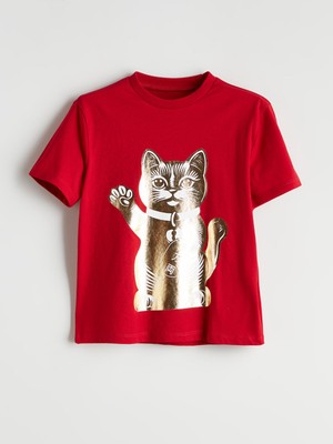 Lc Waikiki Yeni Sezon Bisiklet Yaka Baskılı Erkek Çocuk Tişört