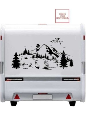 Geyikli Dağ Karavan Sticker Kamp Doğa