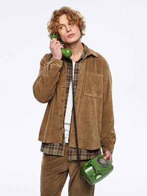 Lc Waikiki Yeni Sezon Rahat Kalıp Uzun Kollu Kadife Erkek Gömlek