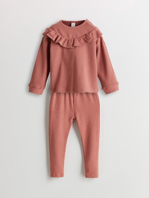 Lc Waikiki Yeni Sezon Fırfırlı Basic Kız Bebek Pijama Takım
