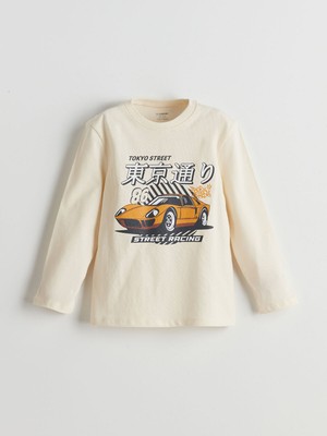 Lc Waikiki Yeni Sezon Bisiklet Yaka Baskılı Erkek Bebek Tişört