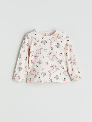 Lc Waikiki Yeni Sezon Bisiklet Yaka Baskılı Kız Bebek Tişört