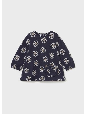 Mayoral Kız Bebek Çiçek Desenli Elbise Lacivert 2918 -  1/4 Yaş