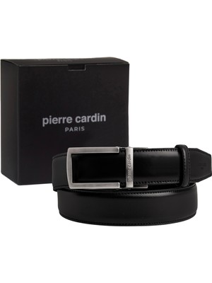 Pierre Cardin Siyah Deri Otomatik Tokalı Erkek Kemeri (En 3,5 Cm) PCOTM01S6T