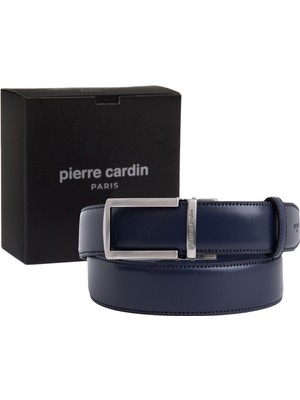 Pierre Cardin Lacivert Deri Otomatik Tokalı Erkek Kemeri (En 3,5 Cm) PCOTM01L6T