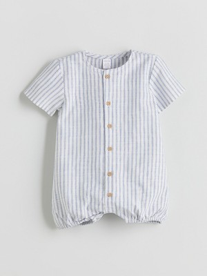 Lc Waikiki Yeni Sezon Bisiklet Yaka Çizgili Erkek Bebek Tulum