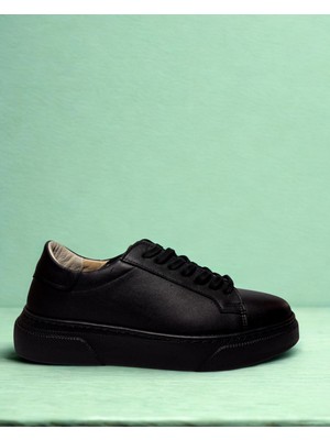Erkek %100 Deri Esnek Taban Bağcıklı Casual Ayakkabı Sneaker
