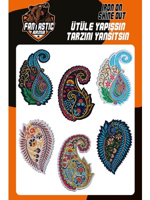 Fantastic Fanatic Arma Ütü ile Yapışan Etnik Modeli Dokuma Arma Seti %100 Polyester 1 Parça Desenli