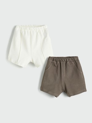 Lc Waikiki Yeni Sezon Beli Lastikli Basic Erkek Bebek Şort 2'li