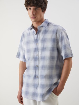 Lc Waikiki Yeni Sezon Regular Fit Kısa Kollu Ekose Poplin Erkek Gömlek