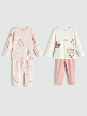 Lc Waikiki Yeni Sezon Baskılı Kız Bebek Pijama Takımı 2'li