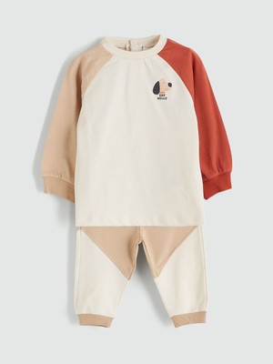 Lc Waikiki Yeni Sezon Baskılı Erkek Bebek Sweatshirt ve Eşofman Alt 2'li