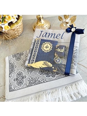 Isimli Seccade, Zikirmatik, Kadife Yasin, Inci Tesbih, Kitap Ayracı, Mini Kuran Çeyizlik Seccade