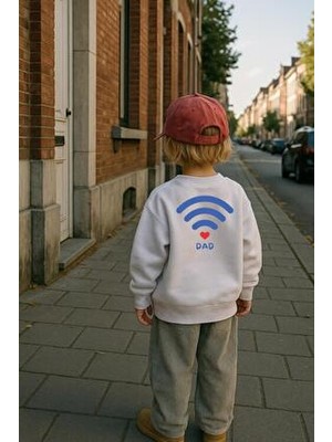 Monila Unisex Çocuk Ekru Baskılı 3 Iplik Kumaş Pamuklu Sweatshirt Uzun Kollu Rahat Kesim