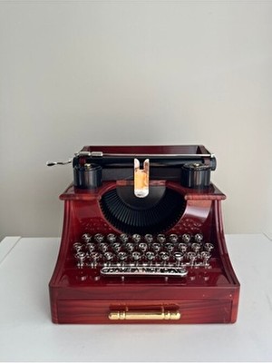 Nostaljik Daktilo Müzik Kutusu Kurmalı Retro Antika Tasarım Dekoratif Hediyelik Özel Seri