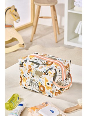 Safari Animals Serisi Bebek Bakım El Çantası – Bez ve Kıyafet Düzenleyici Taşınabilir Organizer