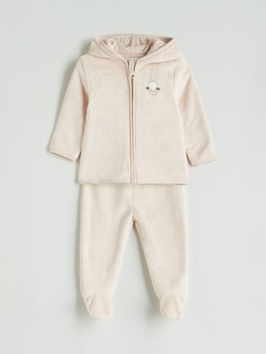 Lc Waikiki Yeni Sezon Kapüşonlü Erkek Bebek Hırka ve Pantolon 2'li