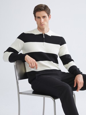 Lc Waikiki Yeni Sezon Polo Yaka Çizgili Erkek Triko Kazak