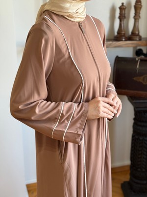 Navra Vizon Kol Ağzı ve Önü Çift Biyeli Ferace 5045