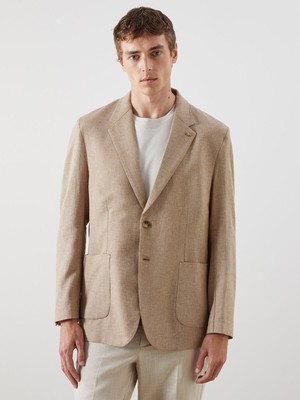 Lc Waikiki Yeni Sezon Standart Kalıp Keten Görünümlü Erkek Blazer Ceket