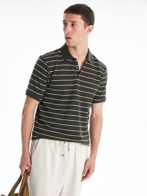 Lc Waikiki Yeni Sezon Polo Yaka Çizgili Penye Erkek Tişört
