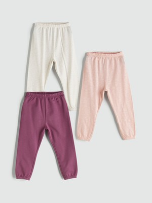Lc Waikiki Yeni Sezon Beli Lastikli Basic Kız Bebek Pijama Alt 3'lü