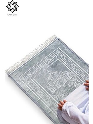Lüks Kalın Yumuşak Peluş Seccade Kaydırmaz Taban Çeyizlik Hediye 120X80 Tesbih Hediye