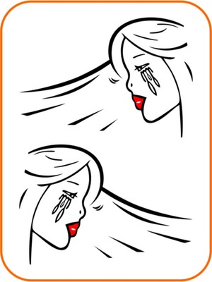 Ağlayan Kadın Ticari Araçlar Sağ-Sol 2 Adet Takım Oto Sticker 40X28 cm Büyük Boy Siyah