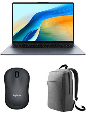 Matebook D16 2024 Intel Core I5 12450H 8gb 512GB SSD Freedos 16" IPS Bilgisayar + Mouse + Çanta