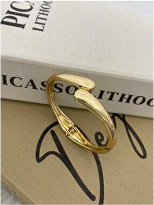Özel Seri Gold Renk Damla Model Tasarım Kelepçe Bileklik