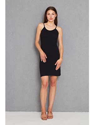 %95 Pamuk %5 Elastik Ayarlanabilir Ip Askılı Diz Üstü Elbise Astarı, Jüpon Elbise Astarı, Kombinezon