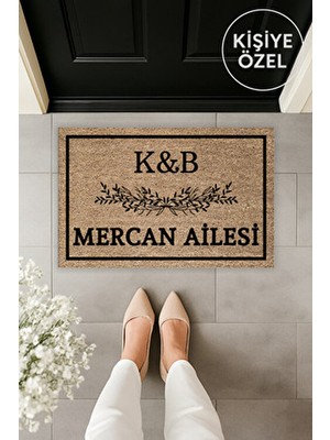 Dormot Dijital Baskı Kauçuk Malzemeden Klasik Desenli Pöpüler Kişiye Tasarım Paspas 70 x 45 cm