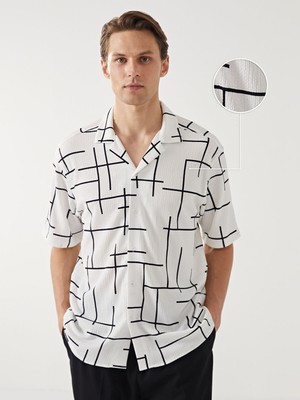 Lc Waikiki Yeni Sezon Regular Fit Kısa Kollu Desenli Erkek Gömlek