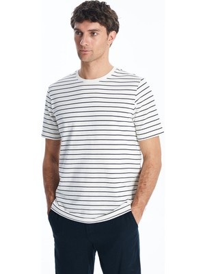 Lc Waikiki Yeni Sezon Bisiklet Yaka Çizgili Erkek Tişört