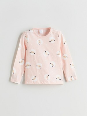 Lc Waikiki Yeni Sezon Bisiklet Yaka Baskılı Kız Bebek Tişört