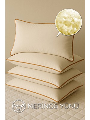 Merinos Yünü 50 x 70 cm Hava Geçirgen %100 Doğal Yün Yastık Seti 2'li Özel Çanta Hediyeli