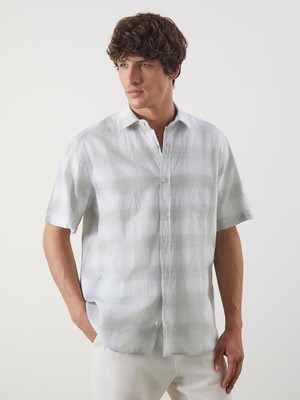 Lc Waikiki Yeni Sezon Regular Fit Kısa Kollu Ekose Poplin Erkek Gömlek