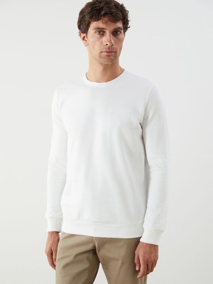 Lc Waikiki Yeni Sezon Bisiklet Yaka Baskılı Erkek Kalın Sweatshirt