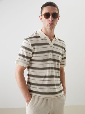 Lc Waikiki Yeni Sezon Polo Yaka Çizgili Erkek Tişört