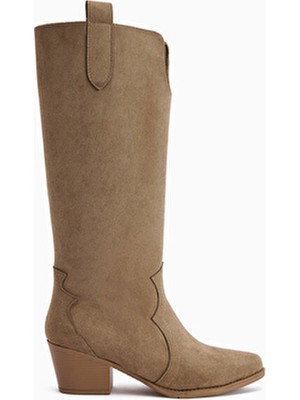 Frida Vizon Süet Western Kadın Çizme