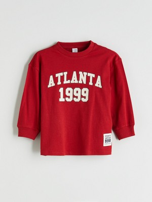 Lc Waikiki Yeni Sezon Bisiklet Yaka Baskılı Uzun Kollu Erkek Çocuk Tişört