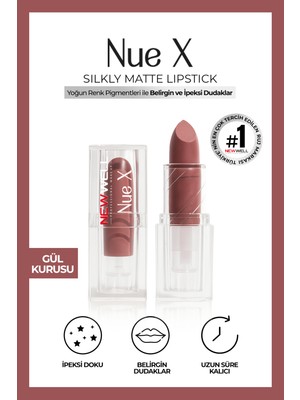Nue x Silkly Matte Lipstick Gül Kurusu 02