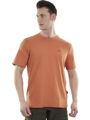 Erkek Tişört - Pamuklu Spor Tişört - Lucid - Kiremit (600616)