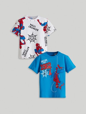 Lc Waikiki Yeni Sezon Spider-Man Baskılı Erkek Çocuk Tişört 2'li