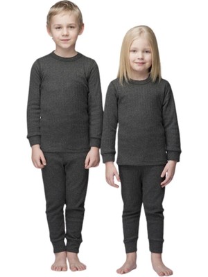Thermoform Termal Çocuk Içlik Takımı Antrasit Polyester Erkek Çocuk İçin Yüksek Kalite