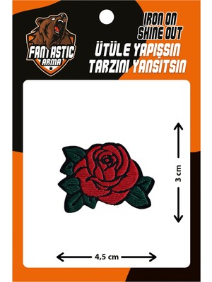 Fantastic Arma 10'lu Paket Gül Modeli Ütü ile Yapışan Dokuma Arma %100 Polyester Desenli